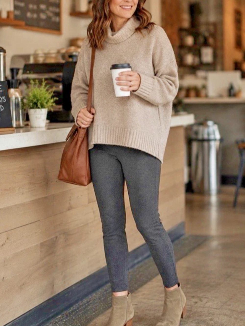 Talbots Women’s 10 Soho Legging Stretch Knit Ankle Pants Tweed Herringbone $109